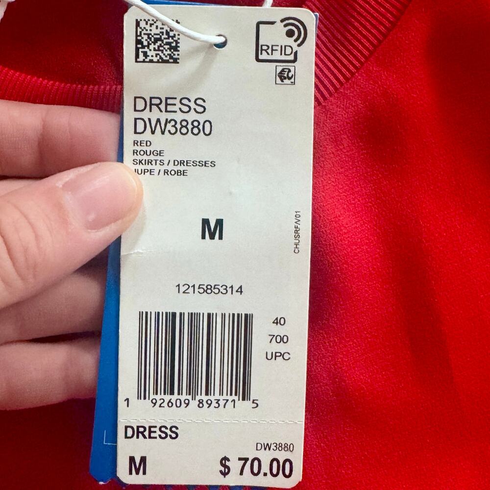 Adidas Sporty Dress Flounce Hem Coquette Red Long sleeves Small/Medium 2018 NEW - Picture 6 of 13